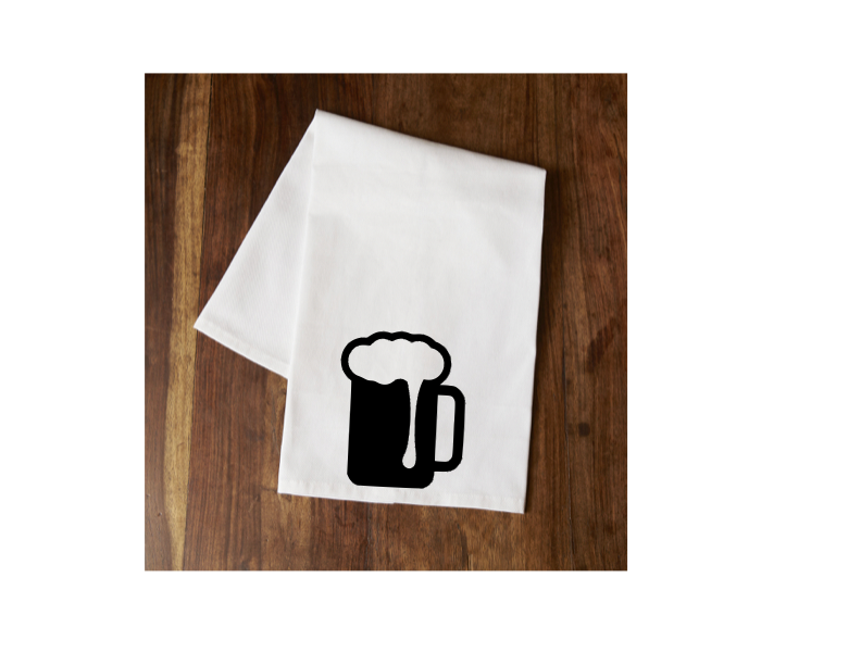 Beer Mug Tea Towel (St. Patrick's Day Theme) - Black / 1 - Kitchen