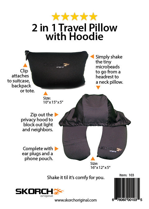 2-in-1 Travel Pillow with Hoodie (#103) - Travel Accessories | Home & Garden, Travel Accessories