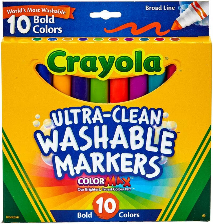 Crayola Broad Line Washable Markers - Set of 10 - Apparel and Accessories