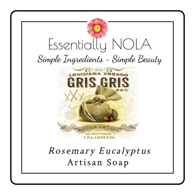 Rosemary eucalyptus artisan soap bar in branded box