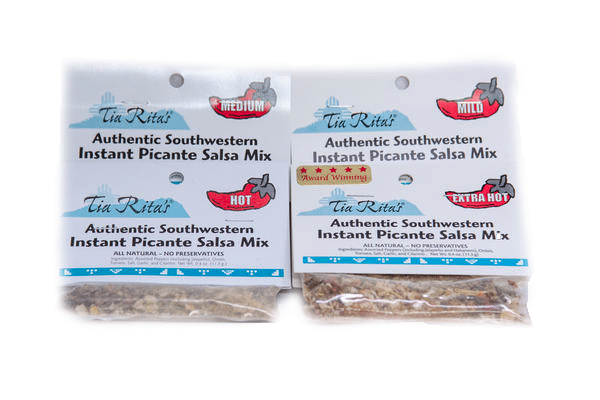 Instant picante salsa mix packets, Medium and Extra Hot
