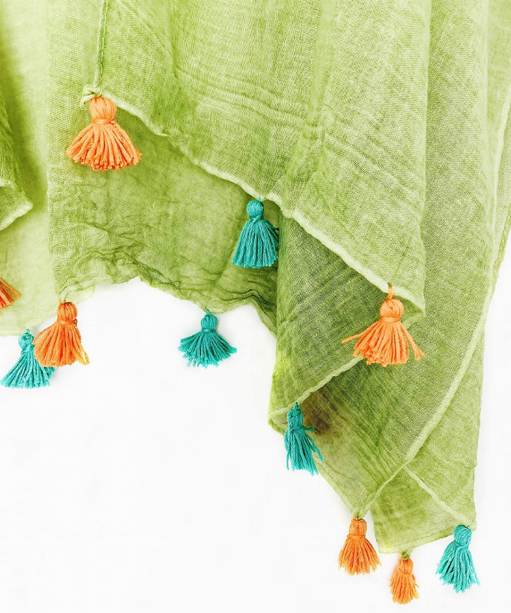 Stonewash Kimono with Handcrafted Tassels Kimono JC Sunny Fashion