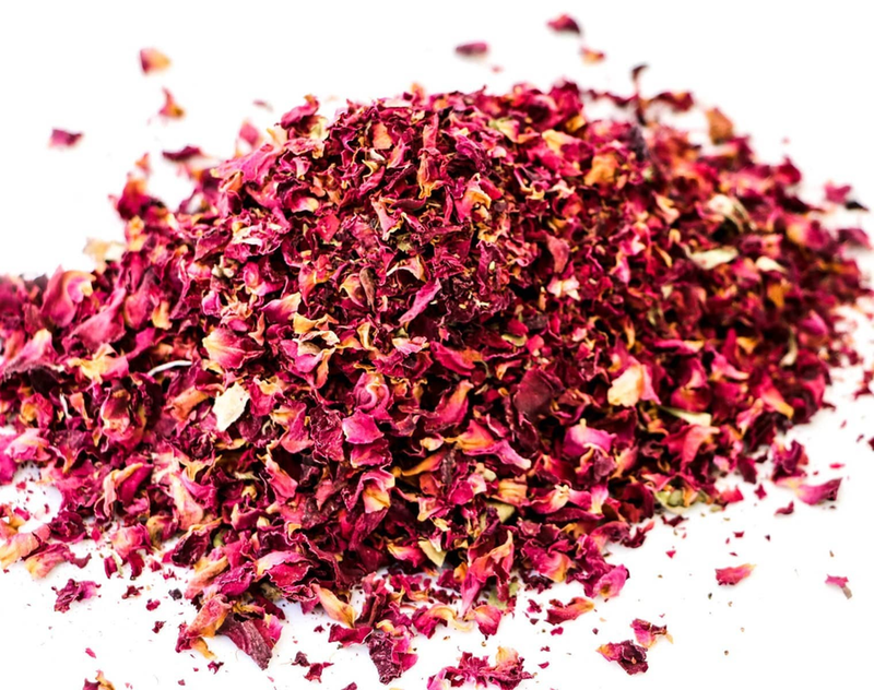 Pile of red rose petals