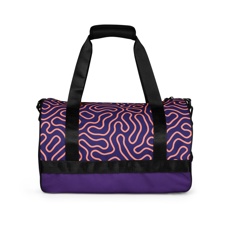 Brown Leafy Print Gym Bag - 1 / Default Title - Women's