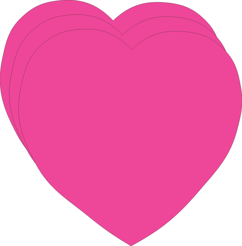 Large cut-out heart shape in bright neon pink