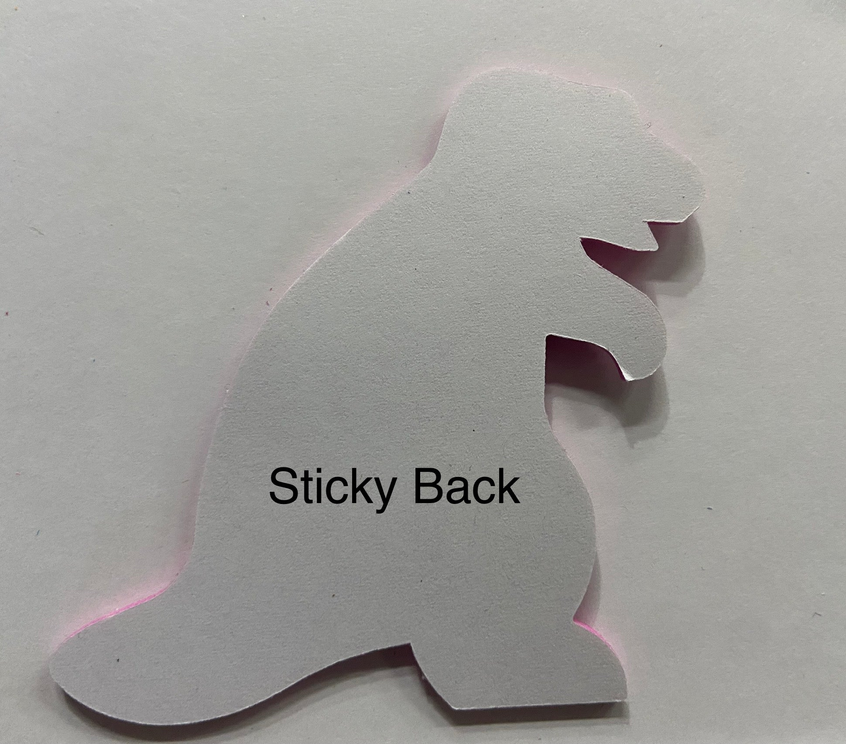 Light gray foam silhouette cut-out with sticky back