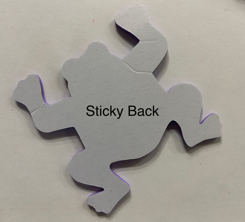 Light gray foam figure cut-out with sticky back