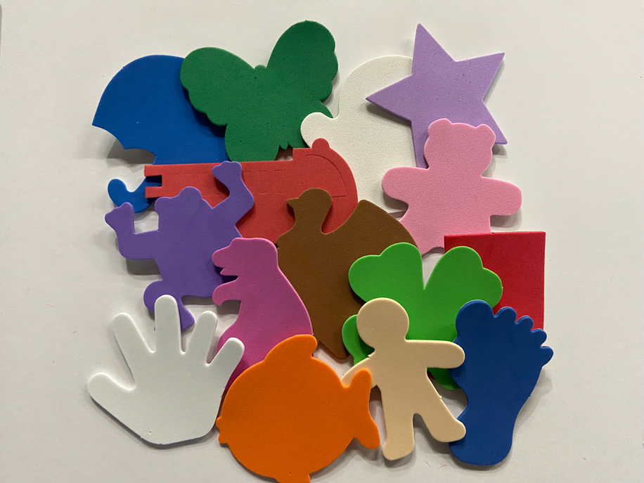 Assorted colorful adhesive foam cut-out animal shapes