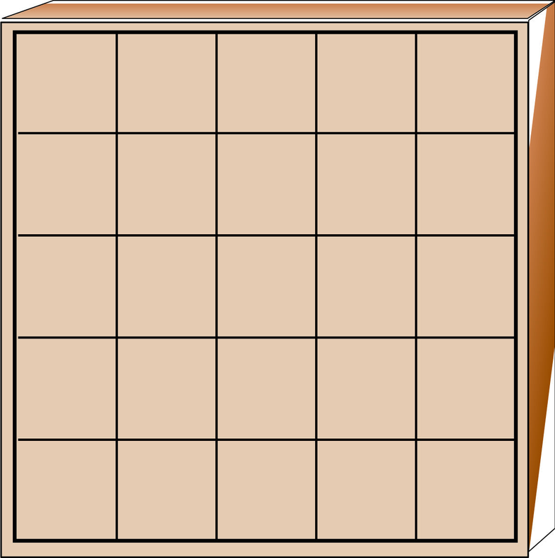 Jumbo 5-day grid stamp box with blank square grid layout and border