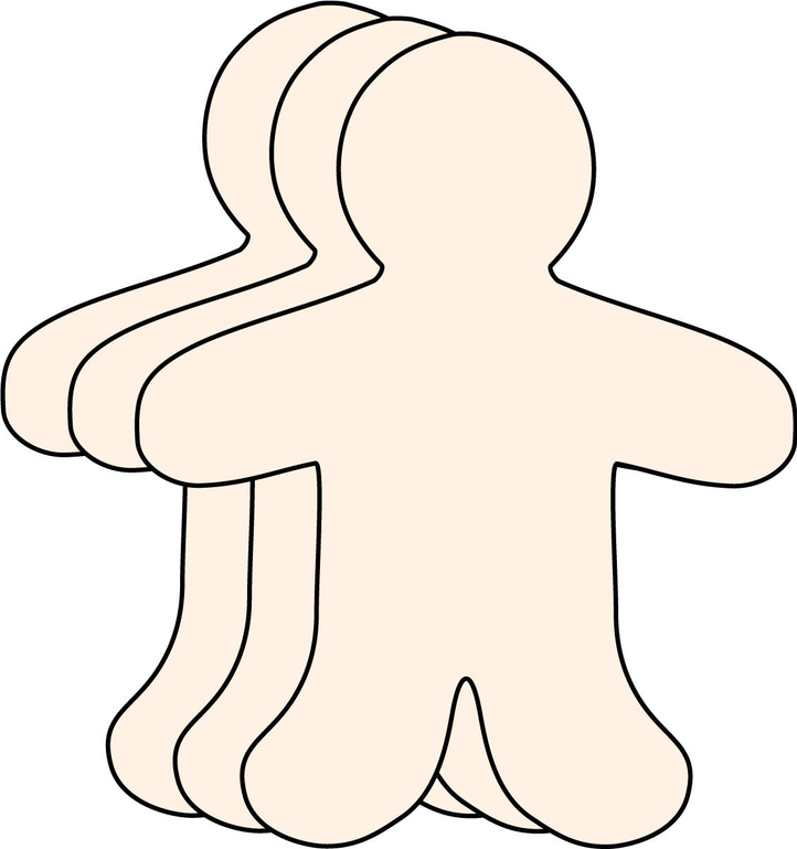 Beige foam person cut-out, single color