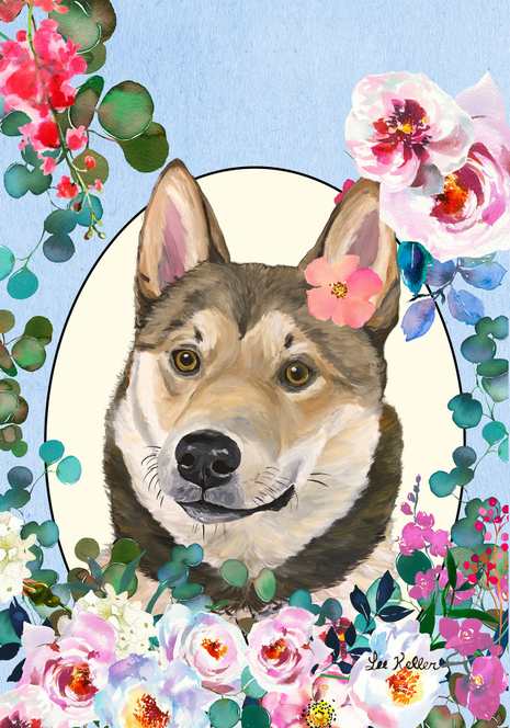 Alaskan Malamute - Hippie Hound Studios Spring  House and Garden Flags - 1 / Garden 12" x 17" - Outdoor's