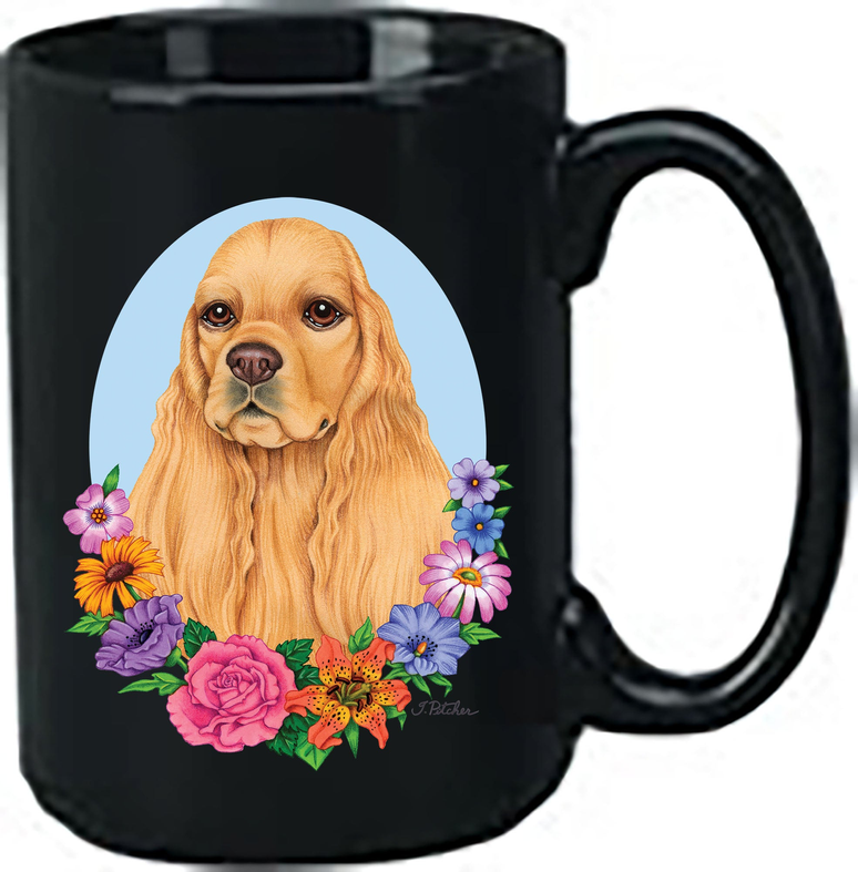 Cocker Spaniel Buff - Best of Breed Ceramic 15oz Coffee Black Mug - Drinkware