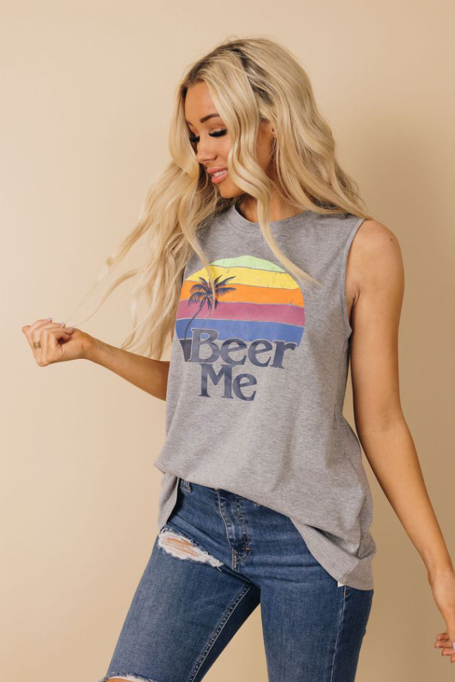 "Beer Me" Sunset Tank Stay Warm in Style