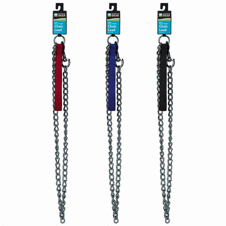 24 in heavy chain power lead, 6mm links, swivel clasp, end loop