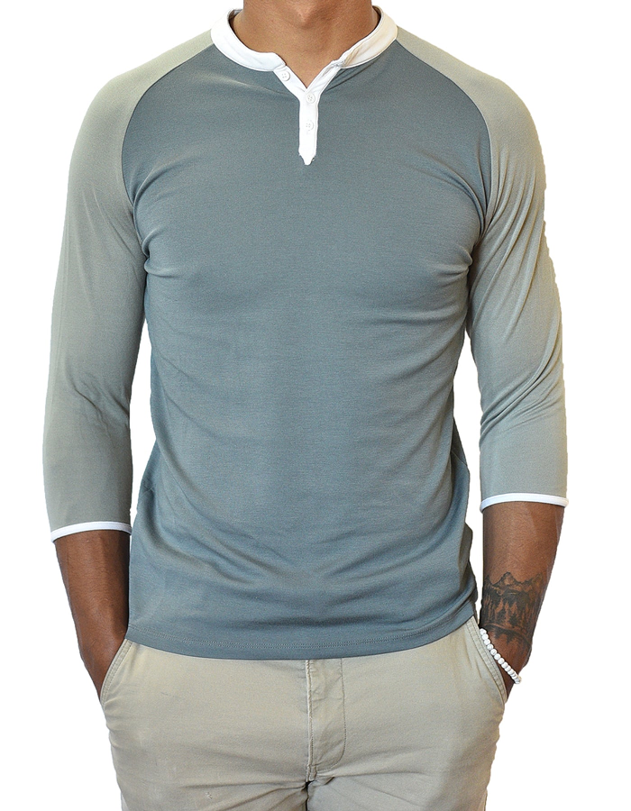 3/4 Sleeve Henley - Men's | Clothing, Male, Men s