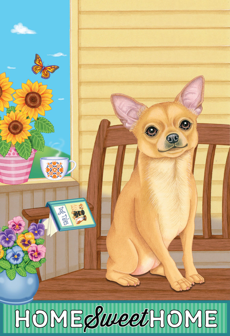 Chihuahua Tan - Tomoyo Pitcher Home Sweet Home Garden Flag - Outdoor's