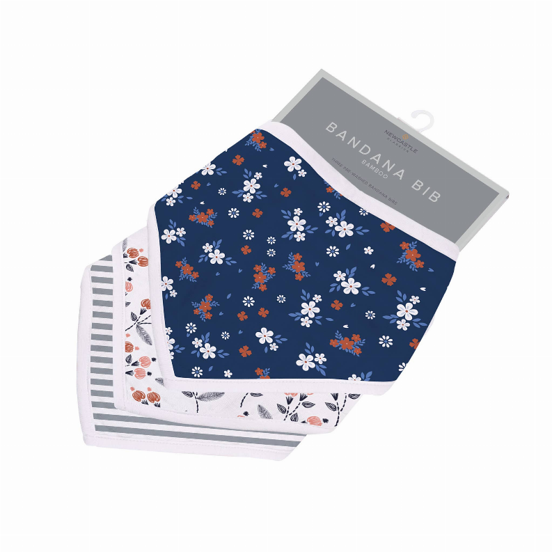 Blooms Bamboo Bandana Bibs - Pack of 3 - Babies & Kids