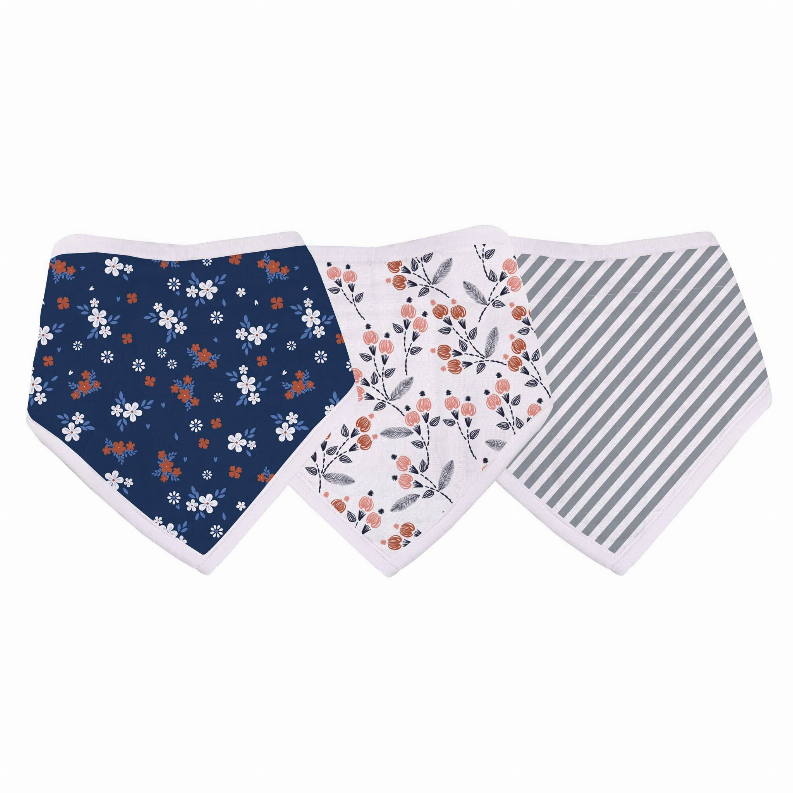 Blooms Bamboo Bandana Bibs - Pack of 3 - Babies & Kids