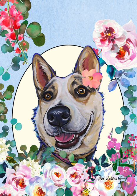 Australian Cattle Dog - Hippie Hound Studios Spring  House and Garden Flags - 1 / Garden 12" x 17" - Outdoor's