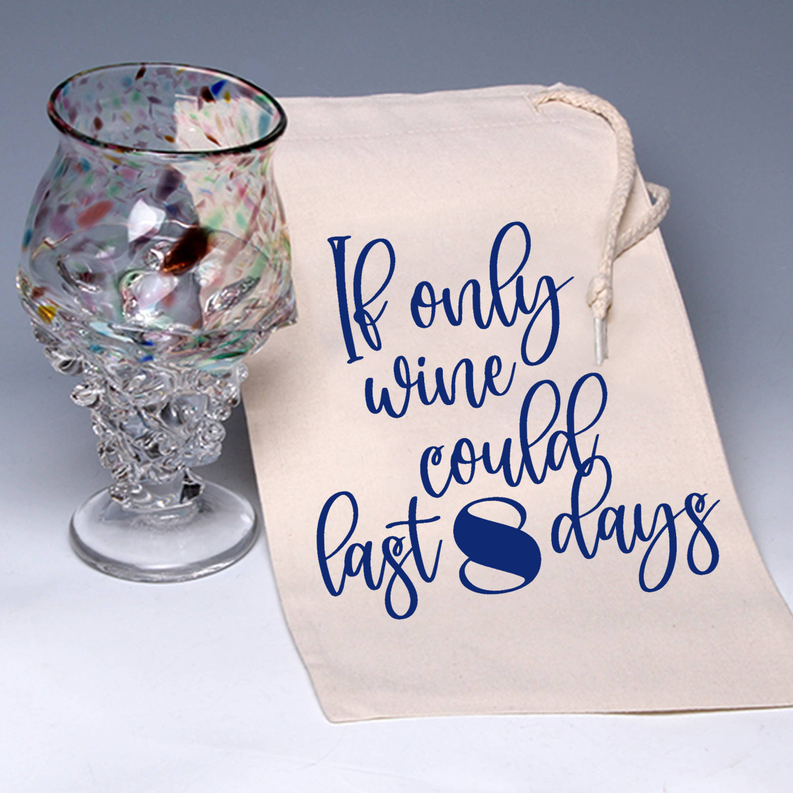 "If Only" Hanukkah Holiday Wine Tote Bag - Bags & Wallets | Bags & Wallets, Fashion Accessories