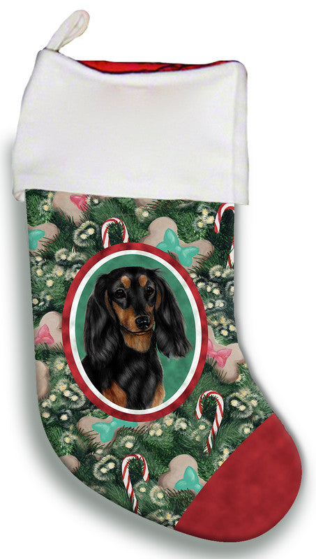 Dachshund  B/T Longhair - Best of Breed Christmas Stocking - 1 - Christmas Décor