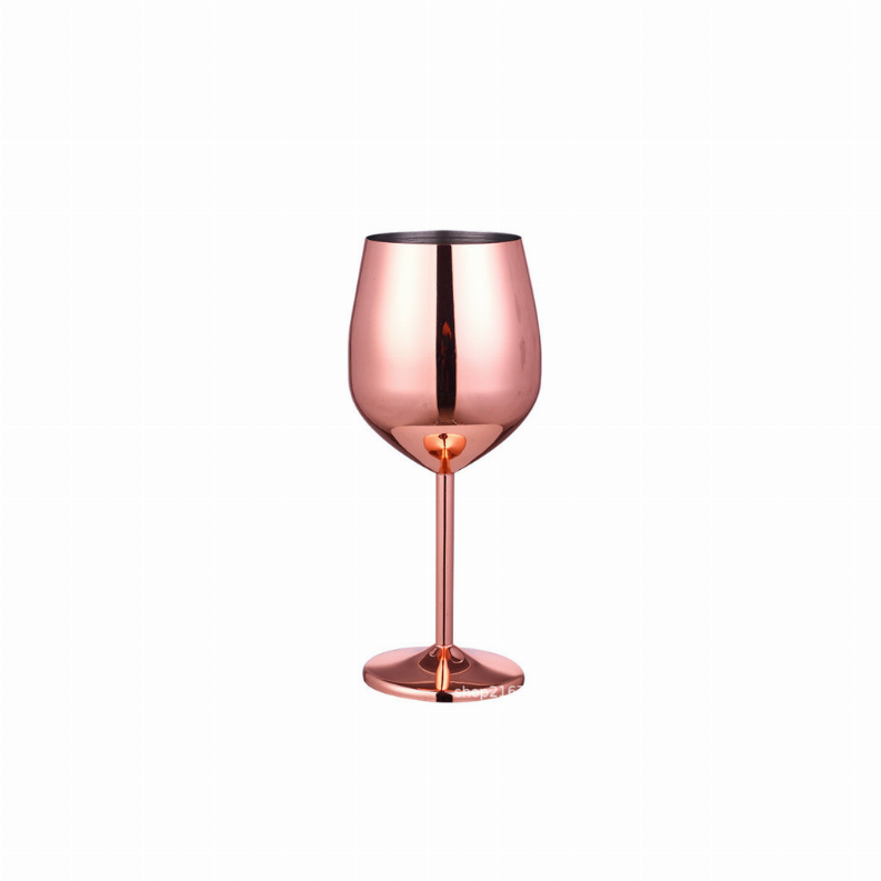 Rose-gold stemmed cocktail glass with rounded bowl
