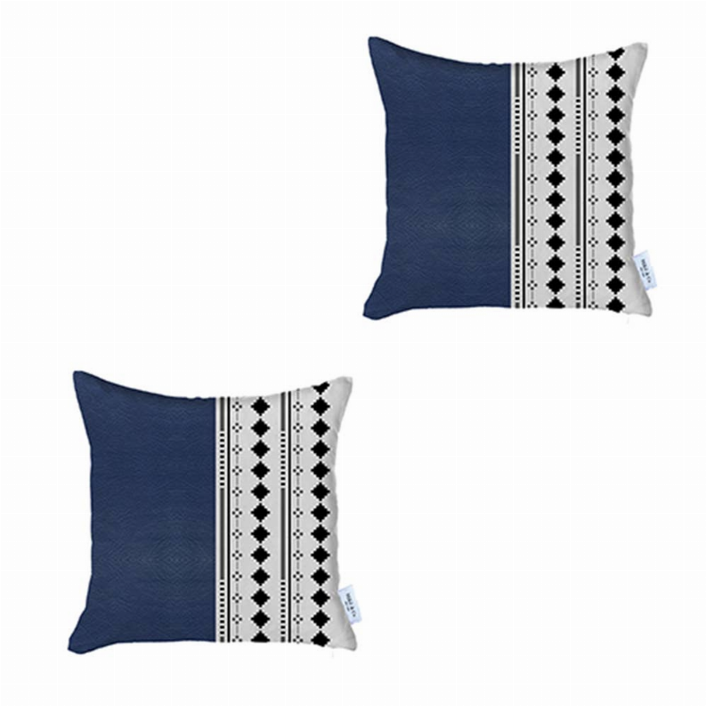 Bohemian Vegan Faux Leather Throw Pillow Set - Pillows