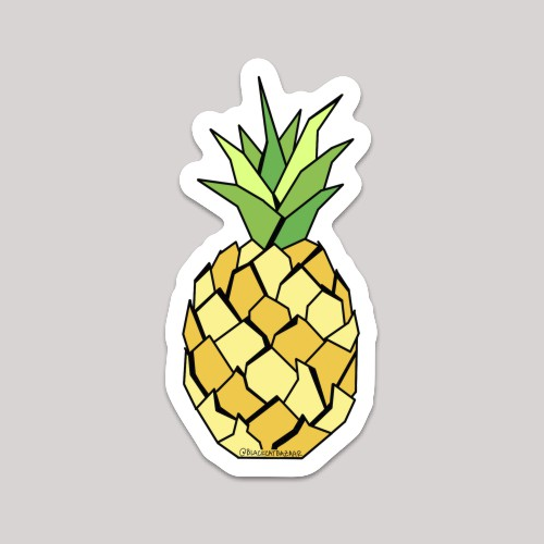 Pineapple Sticker Black Cat Bazaar