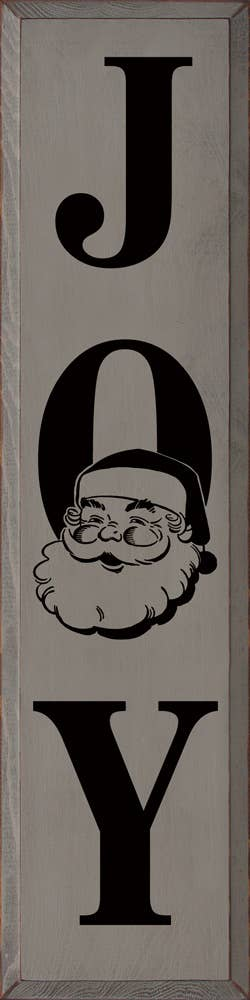 Decorative letter sign with Santa-style face, black J and Y letters