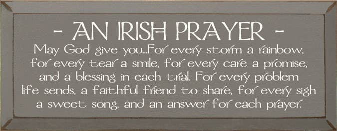 An Irish Prayer Wood Sign - Home Decor