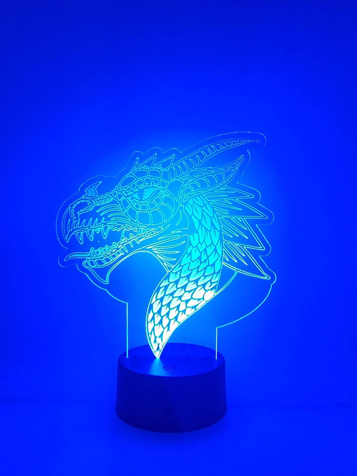 Fantasy Dragon LED Light Lamp | Mythical Creature Gift - 3 - Lamps & Lights