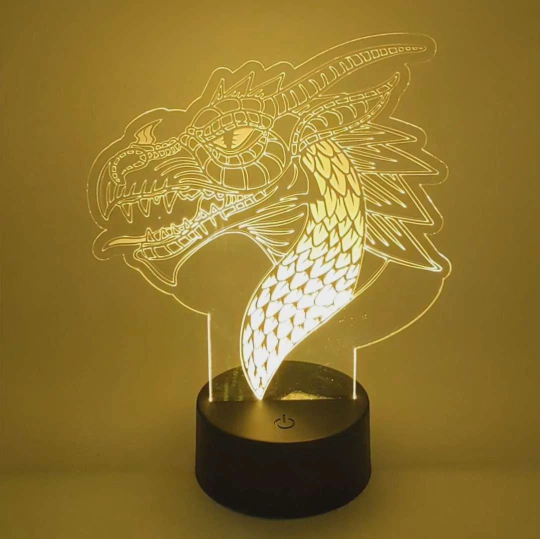 Fantasy Dragon LED Light Lamp | Mythical Creature Gift - 3 - Lamps & Lights