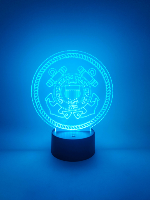 Coast Guard Novelty LED Lamp | USCG Military Light Up Sign - 3 - Lamps & Lights