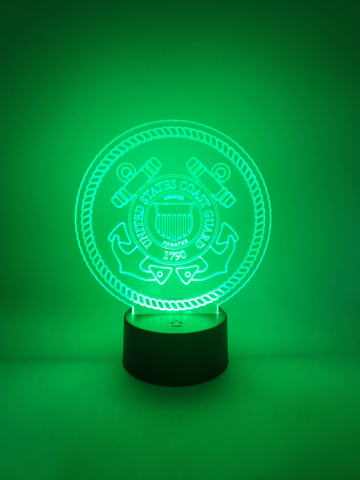 Coast Guard Novelty LED Lamp | USCG Military Light Up Sign - 3 - Lamps & Lights