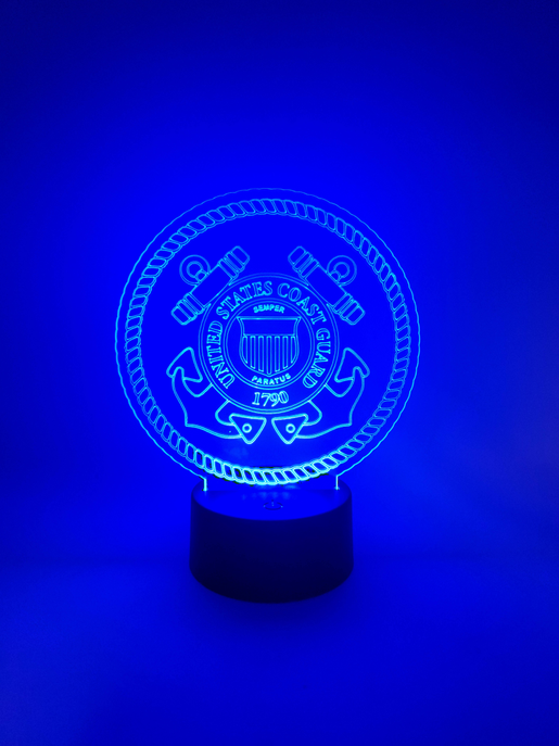 Coast Guard Novelty LED Lamp | USCG Military Light Up Sign - 3 - Lamps & Lights