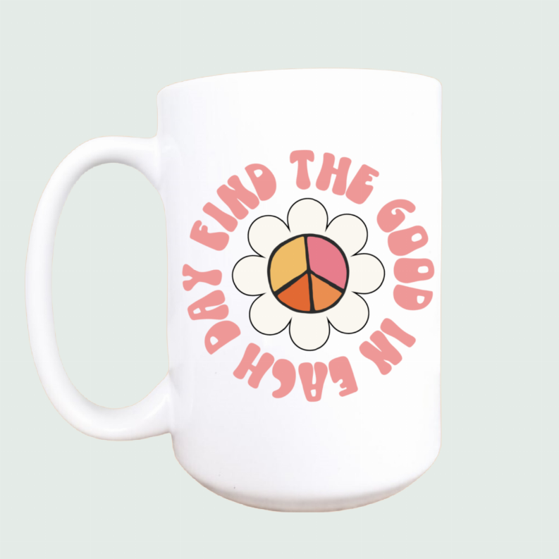 Find the good in each day ceramic coffee mug - 1 / 15oz - Drinkware