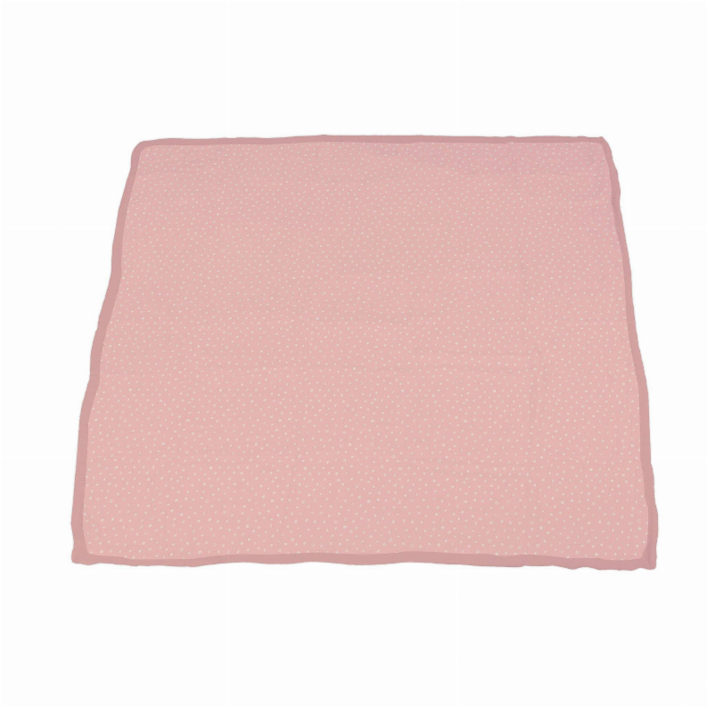 Bamboo blanket in blush pink with small white polka dots