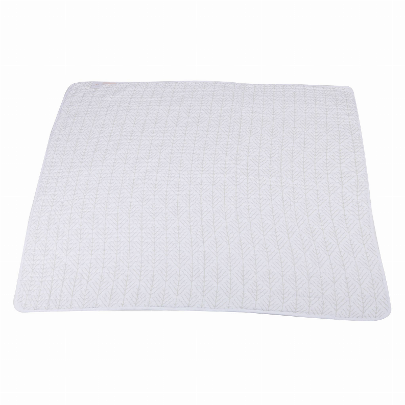 Light quilted blanket with subtle leaf/arrow stitch pattern, plain layout