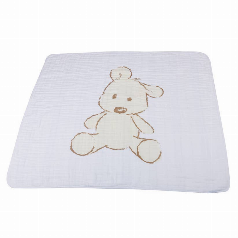 Newcastle blanket with embroidered teddy bear