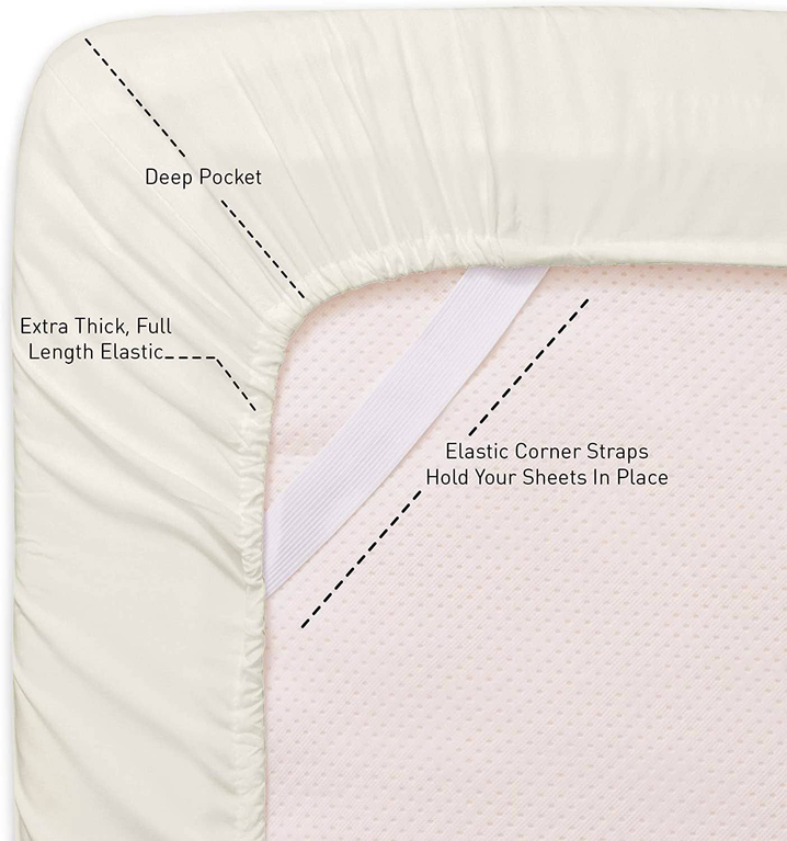 Embroidery Soft Cozy Sheet Set Wrinkle Resistant - Ivory / Queen - Home Decor
