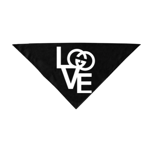 Black triangle bandana with white 'LOVE' emblem