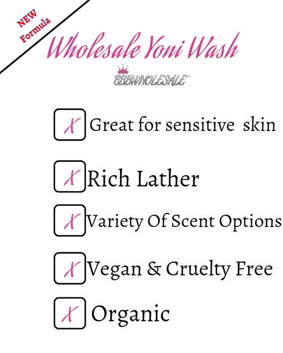 Foaming wash product box with icons for sensitive skin, rich lather, vegan & organic