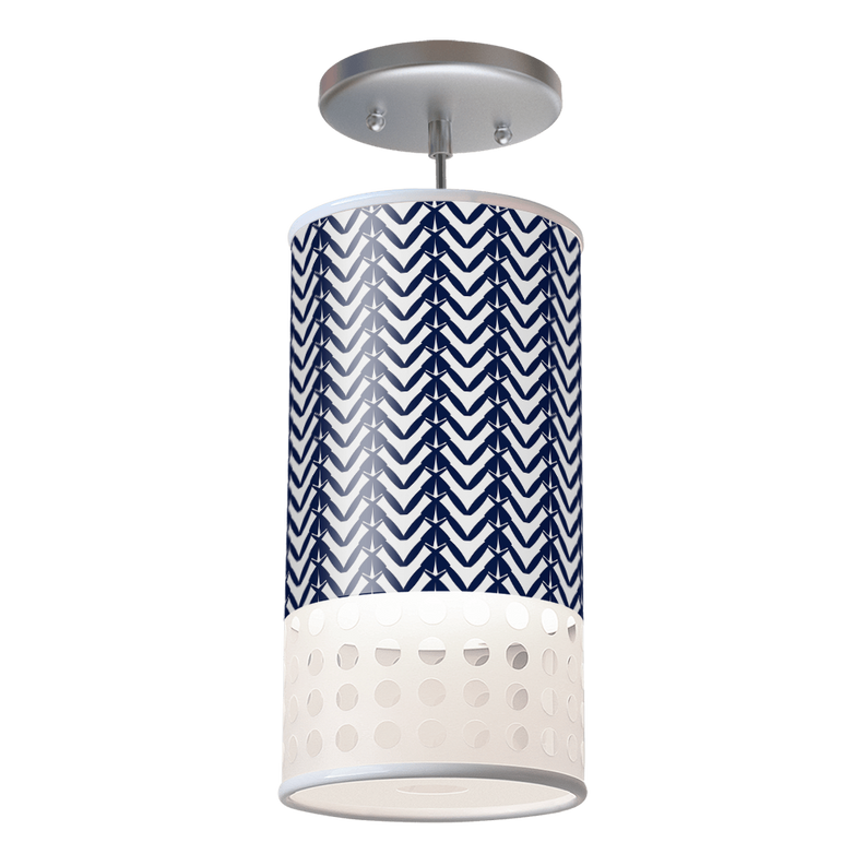 Austin Pendant Light - Herringbone in Navy - Lamps & Lights