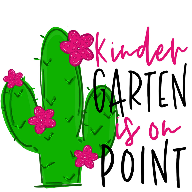 Graphic cactus T-shirt design with green cactus, pink flowers, and 'GARDEN is on POINT' text