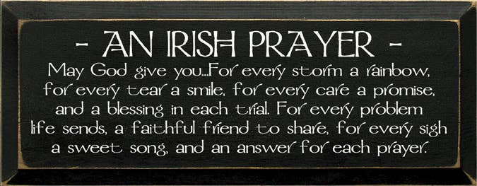 An Irish Prayer Wood Sign - Home Decor
