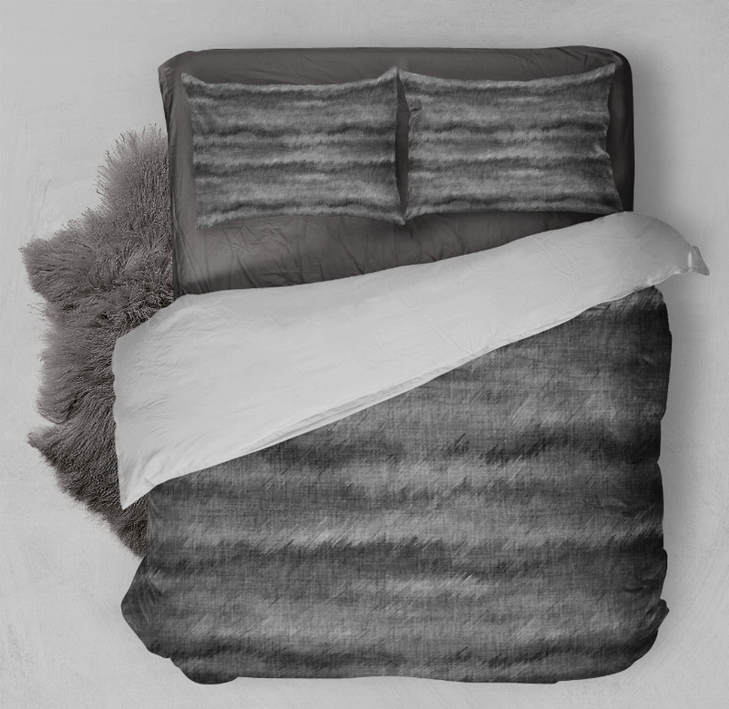 Gray abstract duvet cover set with duvet and two matching pillow shams