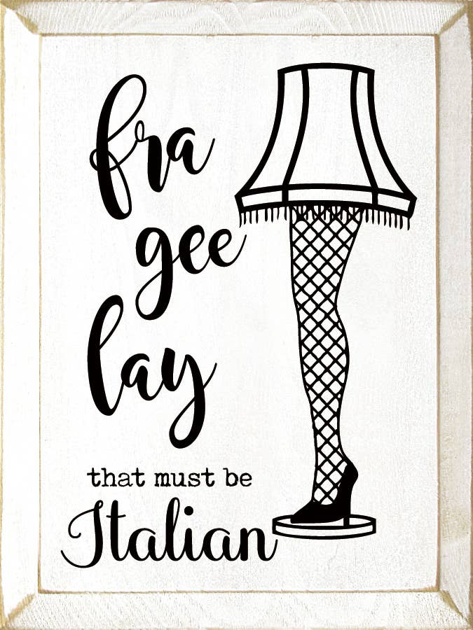 Framed fashion quote print with stocking illustration and cursive text