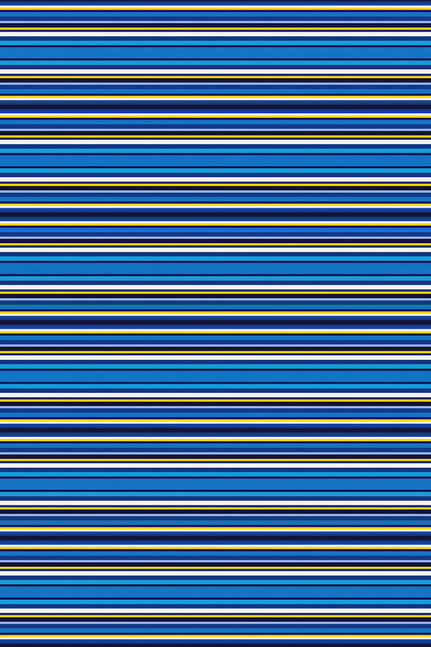 Indoor/outdoor vinyl floor covering with layered horizontal stripes, blue and yellow on dark