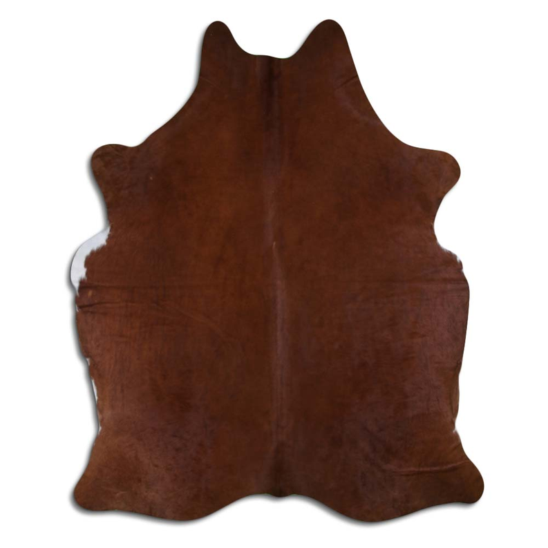 Brown cowhide rug with natural hair