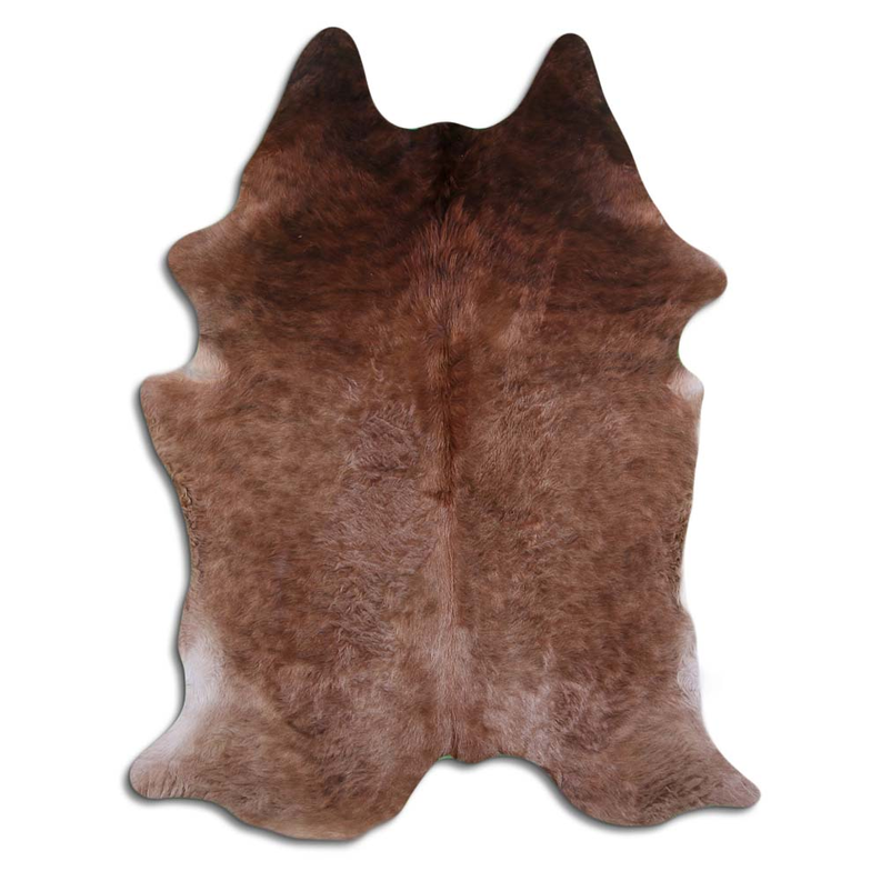 Natural brown cowhide hair rug with irregular edges